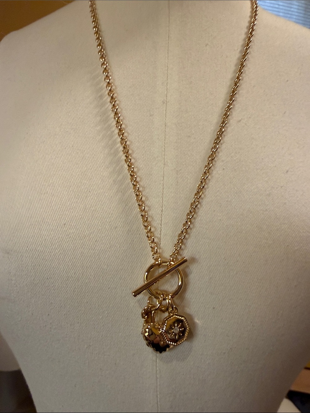 J. Crew Factory Gold Charm Toggle Necklace
